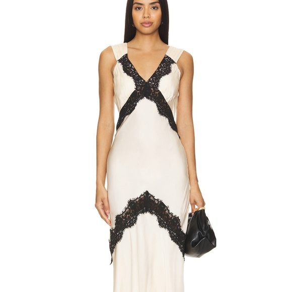 Jen's Pirate Booty Ava Slip Dress in Cream & Black - Picture 2 of 13